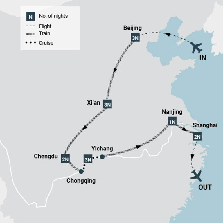 Ancient Cities and Yangtze River Map